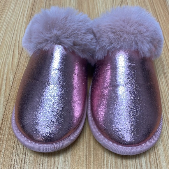 Anthropologie like new rose  color Metallic Scuff Slippers size small 5/6 - Picture 4 of 15